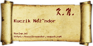Kuczik Nándor névjegykártya
